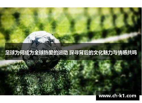 足球为何成为全球热爱的运动 探寻背后的文化魅力与情感共鸣